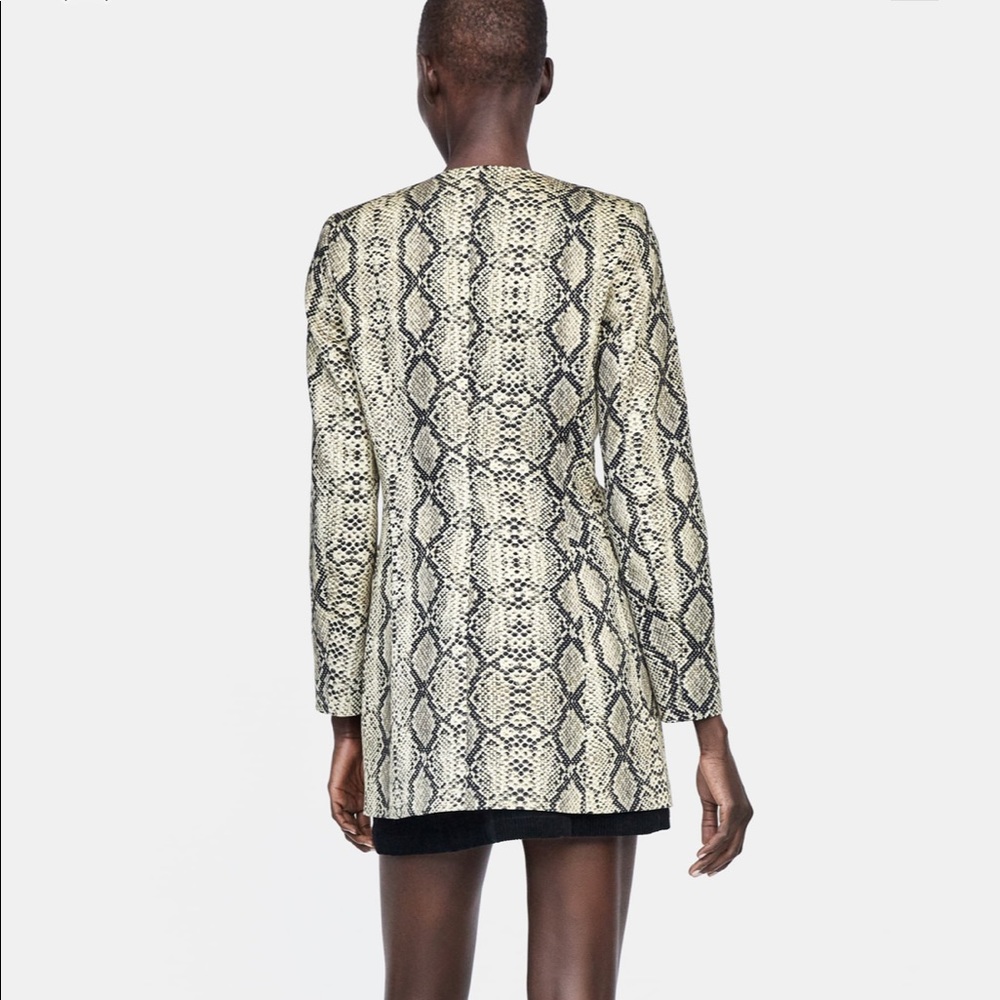 NWOT ZARA Snakeskin Frock Dress Coat SZ L in Women - Picture 4 of 7